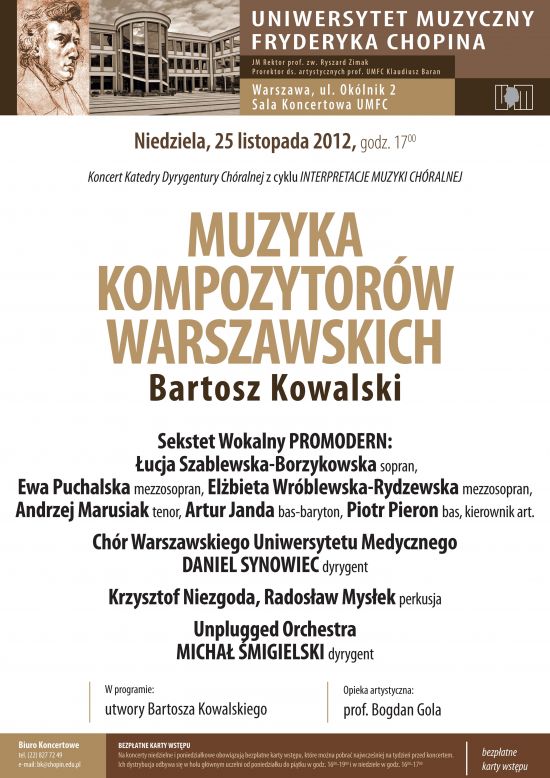 Muzyka Kompozytorów Warszawskich - Bartosz Kowalski Muzyka Kompozytorów Warszawskich - Bartosz Kowalski